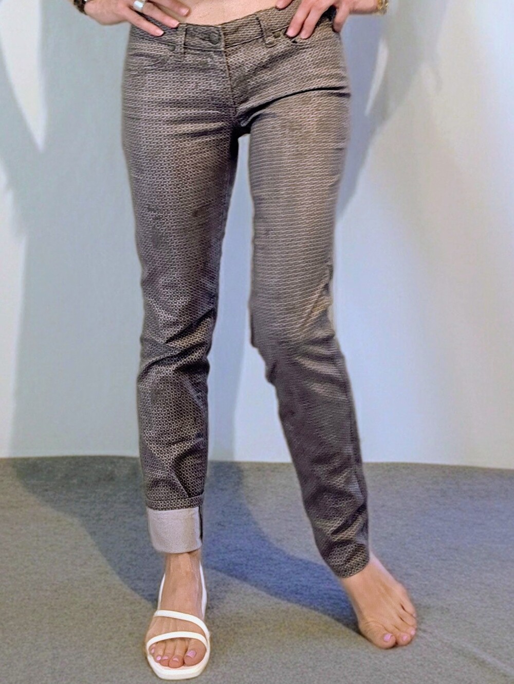 Prana Women's Straight Leg Jeans in Gray Pattern
